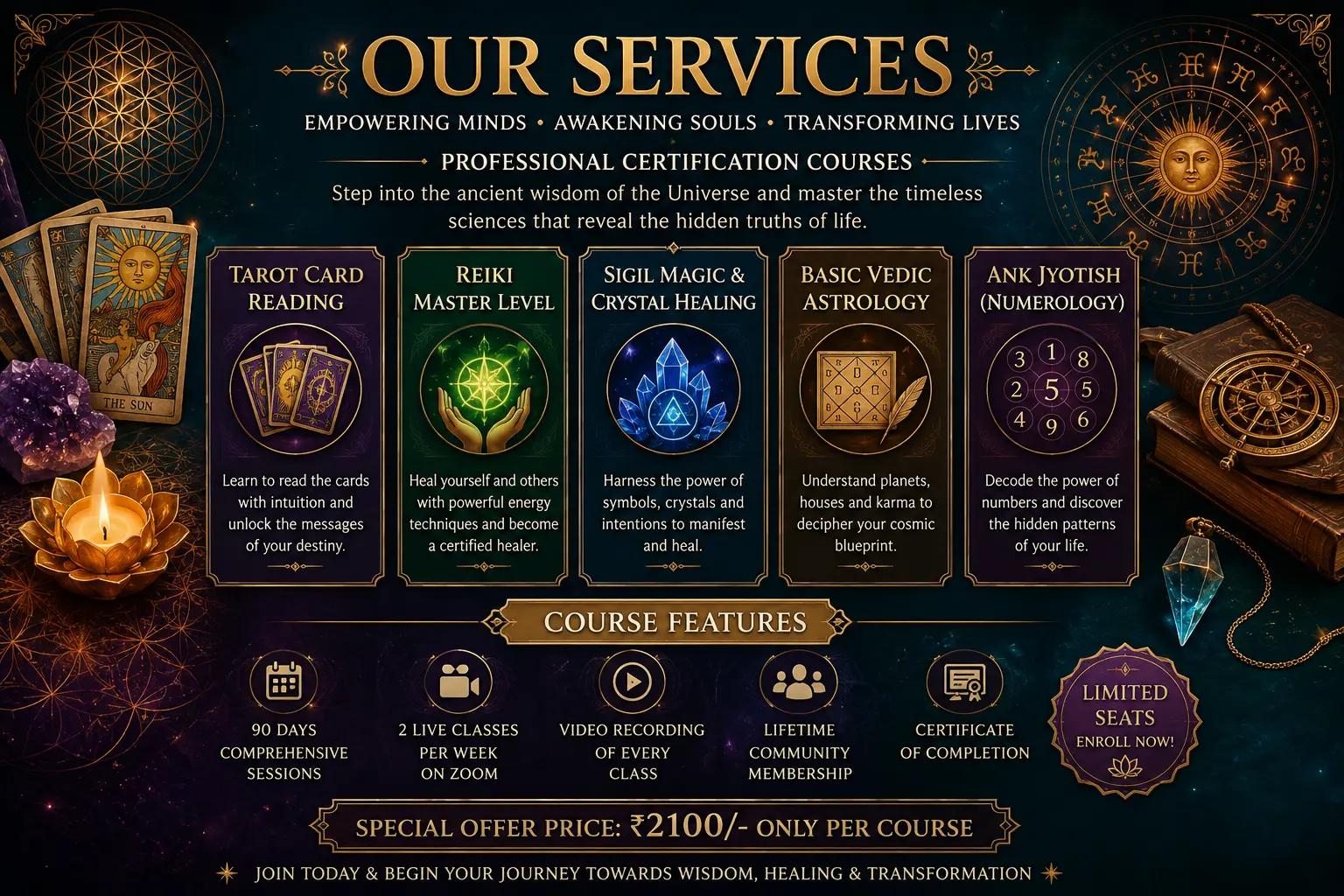 Courses offered by Healing Arts Academy